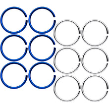 将图片加载到图库查看器，20G 5/16 Blue Anodized Steel Seamless Nose Hoop Set of 12
