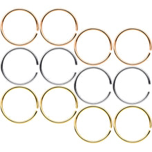 Load image into Gallery viewer, 22G 5/16 Gold Tone Rose Gold Tone Anodized Seamless Circular Ring Set of 12
