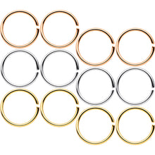 Load image into Gallery viewer, 20G 5/16 Gold Tone Rose Gold Tone Anodized Seamless Circular Ring Set of 12
