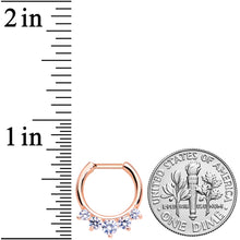 Load image into Gallery viewer, 16G 1/4 Clear Gem Rose Gold IP Luxe Cartilage Clicker

