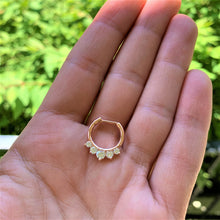 Load image into Gallery viewer, 16G 1/4 Clear Gem Rose Gold IP Luxe Cartilage Clicker
