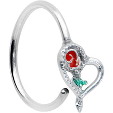 Load image into Gallery viewer, 20G 5/16 Open Heart Rose Valentines Day Nose Hoop
