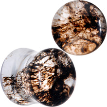 将图片加载到图库查看器，Clear Brown Glass Boho Saddle Plug Set
