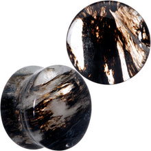 将图片加载到图库查看器，Clear Brown Glass Boho Saddle Plug Set
