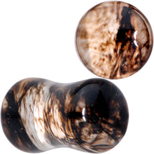 将图片加载到图库查看器，Clear Brown Glass Boho Saddle Plug Set
