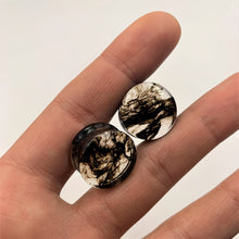 将图片加载到图库查看器，Clear Brown Glass Boho Saddle Plug Set
