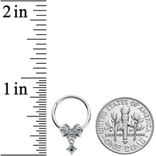 将图片加载到图库查看器，16G 3/8 Clear Gem Looping Bow Hinged Segment Ring
