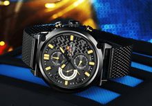 Load image into Gallery viewer, Men's Multifunction Analog Quartz Watches Waterproof Wrist Watch With Stainless Steel Mesh Band Excellent Design Perfect Gift
