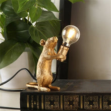Load image into Gallery viewer, Postmodern Resin Animal Rat Mouse Table Lamp Small Mini Mouse Cute LED Night Lights Home Décor Desk Lights Bedside Lamp Decorative Table Lamp Cute Study Lamps for Bedroom Décor (
