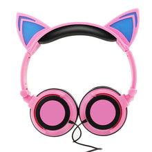 将图片加载到图库查看器，Luxury New Popular Esonstyle Kids Headphones Over Ear with LED Glowing Cat Ears,Safe Wired Kids Headsets 85dB Volume Limited, Food Grade Silicone, 3.5mm Aux Jack, Cat-Inspired Purple Headphones for Girls and Kids
