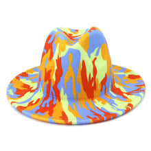 Load image into Gallery viewer, Beautiful Two Tone Luxury Fedora Hat Men's and Women's Hat Unique Retro Design Men's Fedoras Hat Colorful Fedoras Jazz Cap Elegant Soft Hat Wide Brim Party Hats 56-58CM
