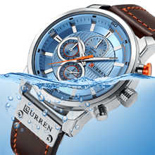 Load image into Gallery viewer, Men's Waterproof Elegant Sport Watch With Chronometers Day View, Leather  Belts And Hardlex Scratch Resistant Glass Perfect Gift For Him
