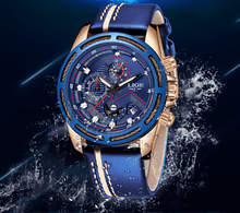 Load image into Gallery viewer, Waterproof Men's Sports  Watch With Leather Transparent Belts, Chronometers Day View Perfect Gift

