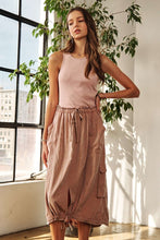 Load image into Gallery viewer, Drawstring Sleeveless Washed Dress For Women – Relaxed, Trendy, Comfortable, Perfect Dress for Casual Wear and Outdoor Adventures
