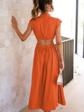 Load image into Gallery viewer, Modern Cutout Mock Neck Sleeveless Ruched Dress Elegant Dress For Women
