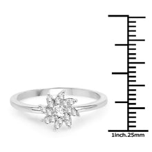 Load image into Gallery viewer, 0.18 Carat Genuine White Diamond 14K White Gold Ring (E-F-G Color, SI Clarity)
