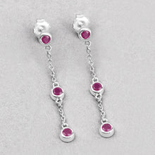 将图片加载到图库查看器，0.78 Carat Genuine Ruby .925 Sterling Silver Earrings
