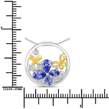 Load image into Gallery viewer, 1.33 Carat Genuine Tanzanite and White Topaz .925 Sterling Silver Pendant
