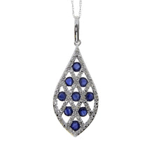 Load image into Gallery viewer, .58ct Sapphire Diamond Fashion Pendants 14KT White Gold
