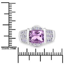 Load image into Gallery viewer, 3.08 Carat Genuine Amethyst and Tanzanite .925 Sterling Silver Ring
