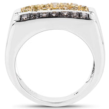 Load image into Gallery viewer, 0.63 Carat Genuine Champagne Diamond and Yellow Diamond .925 Sterling Silver Ring
