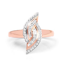 Load image into Gallery viewer, 0.29 Carat Genuine White Diamond 14K Rose Gold Ring (E-F Color, SI1-SI2 Clarity)
