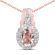 Load image into Gallery viewer, 2.28 Carat Genuine Morganite and White Topaz .925 Sterling Silver 3 Piece Jewelry Set (Ring, Earrings, and Pendant w/ Chain)
