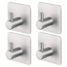 Load image into Gallery viewer, 4-Pack Heavy Duty Stick Hooks – Stainless Steel, Waterproof, Wall Mount
