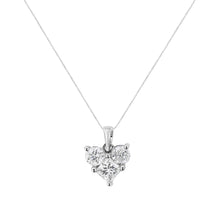 Load image into Gallery viewer, 10K White Gold 1.0 Cttw Round-Cut and Princess-Cut Diamond Heart Shaped 18" Pendant Necklace (H-I Color, SI2-I1 Clarity)
