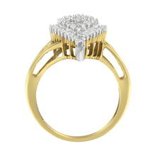 Load image into Gallery viewer, 10K Yellow Gold 1/2 Cttw Round and Baguette-Cut Diamond Pear Ring (I-J Color, I1-I2 Clarity) - Size 7
