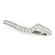 Load image into Gallery viewer, 14k White Gold Modern Curved Wedding Ring (1/5 cttw)
