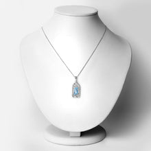 Load image into Gallery viewer, 4.57 Carat Genuine Swiss Blue Topaz &amp; White Topaz .925 Sterling Silver Pendant
