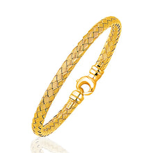 将图片加载到图库查看器，Fancy Weave Bangle in 14k Yellow Gold (5.0mm)
