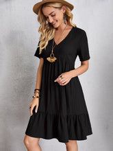 Load image into Gallery viewer, Classic Full Size V-Neck Short Sleeve Dress Casual &amp; Comfortable Dress for Women

