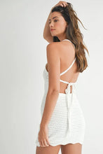 将图片加载到图库查看器，Crochet Crisscross Spaghetti Strap Mini Dress For Summer – Bohemian Crochet Dress, Trendy Crisscross Spaghetti Strap Dress, Flattering, Beach Day Mini Dress, Free-Spirited Summer Dress
