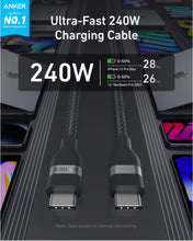 Load image into Gallery viewer, Anker USB-C to USB-C Cable (3 ft / 6 ft, 240W, Upcycled-Braided)
