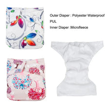 Load image into Gallery viewer, 6pcs/Pack Baby Cloth Diapers Microfleece Linning Pocket Diaper Washable Reusable High Quality Nappy
