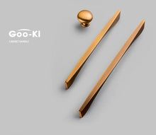 将图片加载到图库查看器，6PCS Set Nordic Modern Glam Brushed Bronze Drawer Knobs Kitchen Door Handles Cupboard Door Handle Cabinet Handles for Furniture Hardware  Brushed Brass Handle Modern Minimalist Cabinet Pull Drawer Handle Wardrobe Cabinet Hardware
