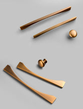 将图片加载到图库查看器，6PCS Set Nordic Modern Glam Brushed Bronze Drawer Knobs Kitchen Door Handles Cupboard Door Handle Cabinet Handles for Furniture Hardware  Brushed Brass Handle Modern Minimalist Cabinet Pull Drawer Handle Wardrobe Cabinet Hardware
