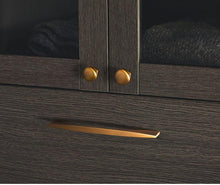 将图片加载到图库查看器，6PCS Set Nordic Modern Glam Brushed Bronze Drawer Knobs Kitchen Door Handles Cupboard Door Handle Cabinet Handles for Furniture Hardware  Brushed Brass Handle Modern Minimalist Cabinet Pull Drawer Handle Wardrobe Cabinet Hardware
