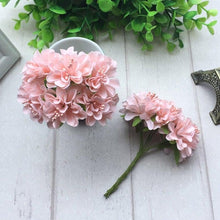 Load image into Gallery viewer, 6pcs Silk Stamen Artificial Flower Bouquet Wedding Party Decoration Handmade Wreath Gift Scrapbooking Craft Fake Flowers
