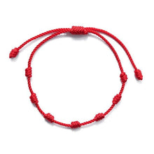 将图片加载到图库查看器，6pcs/set Handmade Bracelets Braided Red Black Rope 7 Knots Lucky Jewelry Friendship Protection Bracelet Red Comfortable Bracelet Small Eye Bracelet For Kids
