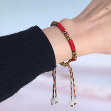 将图片加载到图库查看器，6pcs/set Handmade Bracelets Braided Red Black Rope 7 Knots Lucky Jewelry Friendship Protection Bracelet Red Comfortable Bracelet Small Eye Bracelet For Kids
