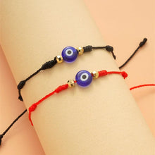 将图片加载到图库查看器，6pcs/set Handmade Bracelets Braided Red Black Rope 7 Knots Lucky Jewelry Friendship Protection Bracelet Red Comfortable Bracelet Small Eye Bracelet For Kids
