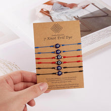 将图片加载到图库查看器，6pcs/set Handmade Bracelets Braided Red Black Rope 7 Knots Lucky Jewelry Friendship Protection Bracelet Red Comfortable Bracelet Small Eye Bracelet For Kids
