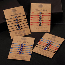 将图片加载到图库查看器，6pcs/set Handmade Bracelets Braided Red Black Rope 7 Knots Lucky Jewelry Friendship Protection Bracelet Red Comfortable Bracelet Small Eye Bracelet For Kids
