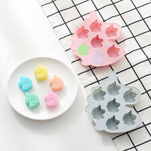 Load image into Gallery viewer, 7 Cells Cute Unicorn Silicone Cake Molds No Smell Food Grade Material For Candle, Fondant, Biscuit, Dessert, Chocolate Molds Mini Unicorn Head Ice Cube Tray, Unicorn Silicone Molds Set For Chocolate Candy Cake Cupcake Soap Baking
