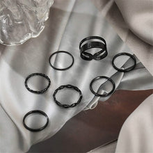 将图片加载到图库查看器，7-Piece: Women's Gold Knuckle Ring Set
