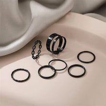 将图片加载到图库查看器，7-Piece: Women's Gold Knuckle Ring Set
