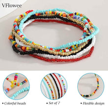 将图片加载到图库查看器，7-Pieces Set: Women's Hand Beaded African Anklet

